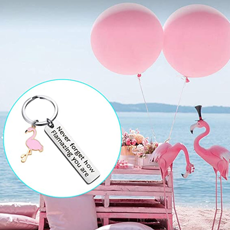Motivational Flamingo Keychain