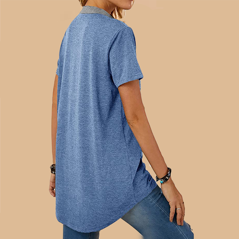 Single Breasted Loose Casual Short Sleeve T-Shirt