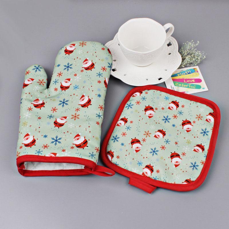 Christmas Oven Gloves + Potholder