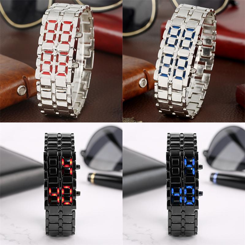Lava LED Digital Stainless Steel Bracelet Watch