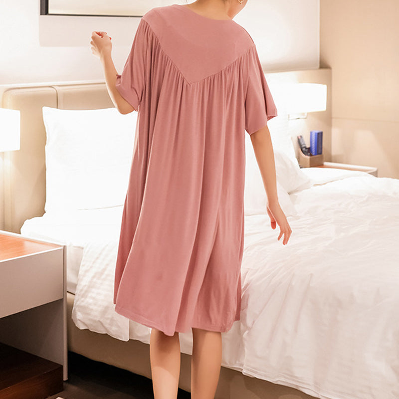 Super Soft Comfortable Short Sleeve Loose Pajama Dress
