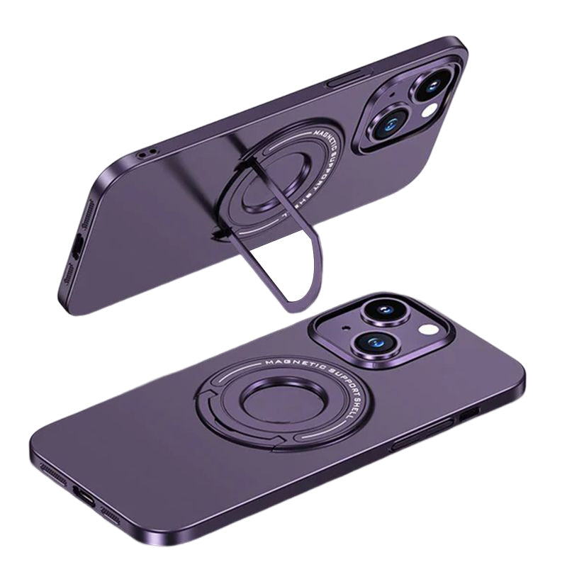 Magnetic Bracket Matte Hard Shell Phone Case