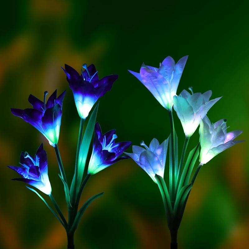 Artificial Lily Solar Garden Stake Lights