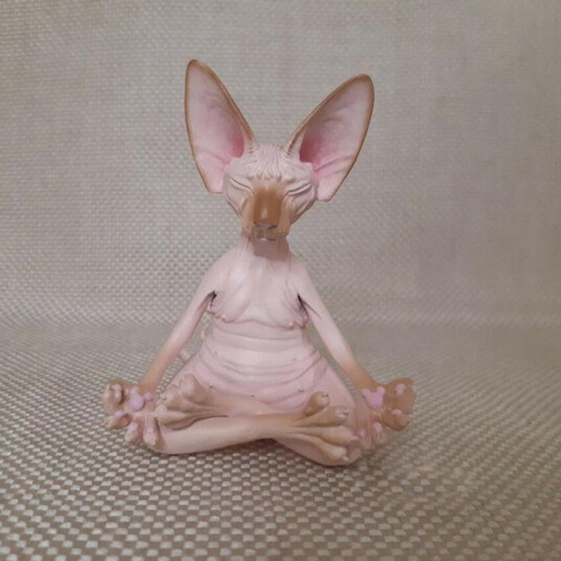 Meditation Cat Resin Doll Desktop Ornament