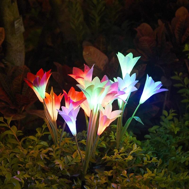 Artificial Lily Solar Garden Stake Lights