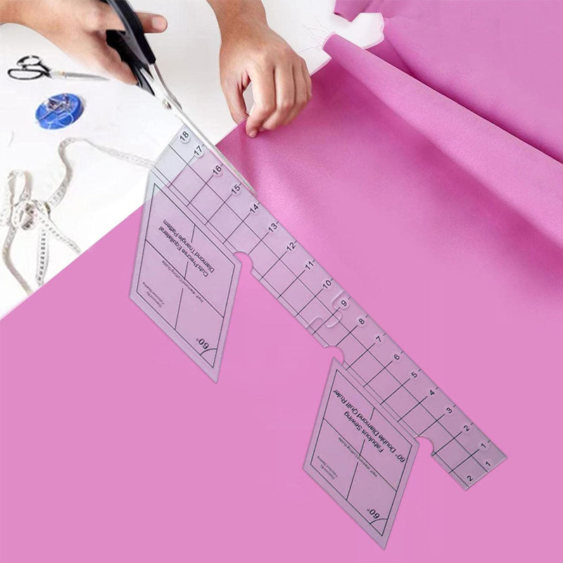 Fabulous Sewing 60 Degree Double Diamond Quilt Ruler