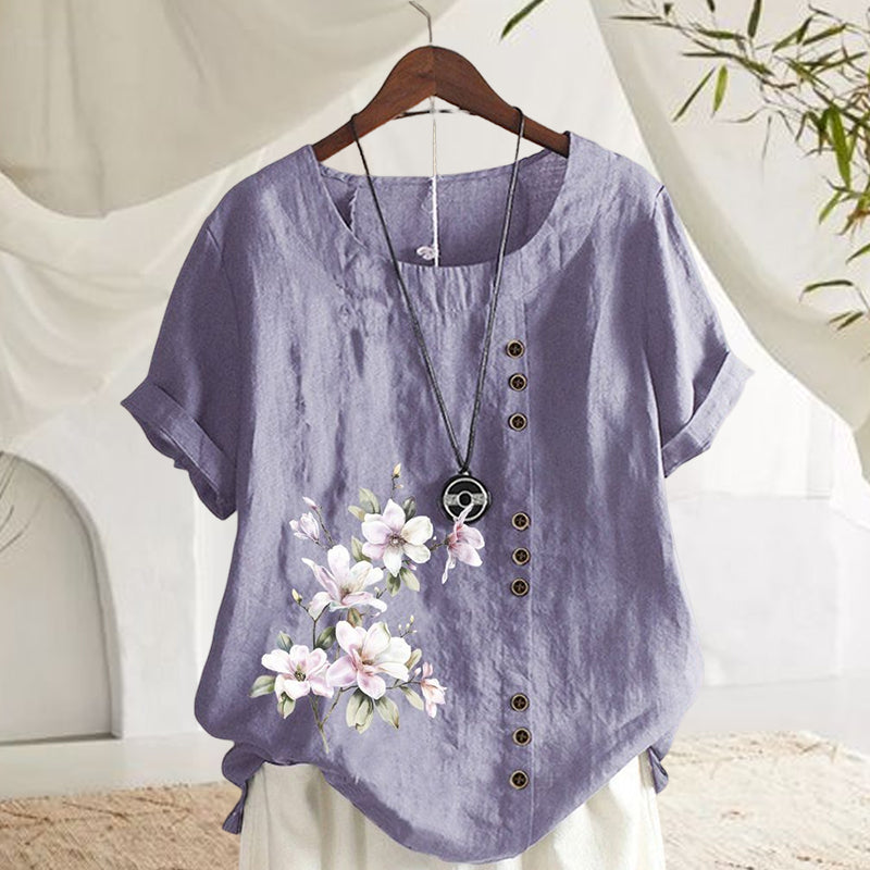 Floral Cotton Linen Shirt