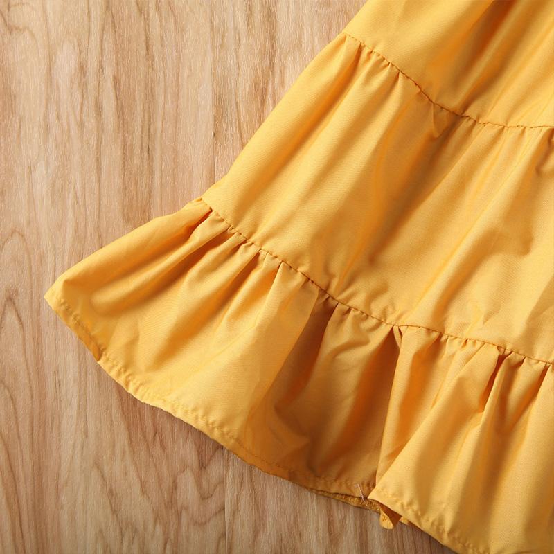 Girls' Ruffle Top Waist-Length Lantern Skirt Headpiece 3-piece Set
