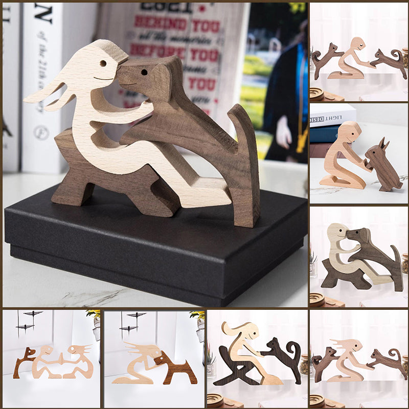Pet Lover - Wood Sculpture Table Ornaments