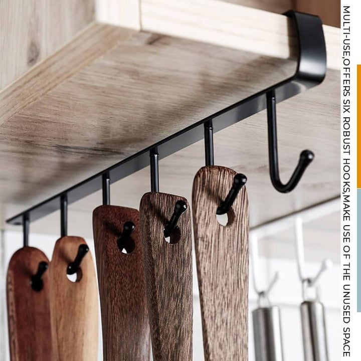 6 Hooks Under-Cabinet Hanger Rack